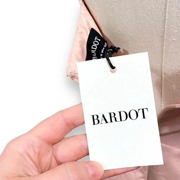 NWT Bardot Havana Blush Pink Ruffle Bodycon Mini Dress Strappy Pastel Size 8 - Picture 9 of 10